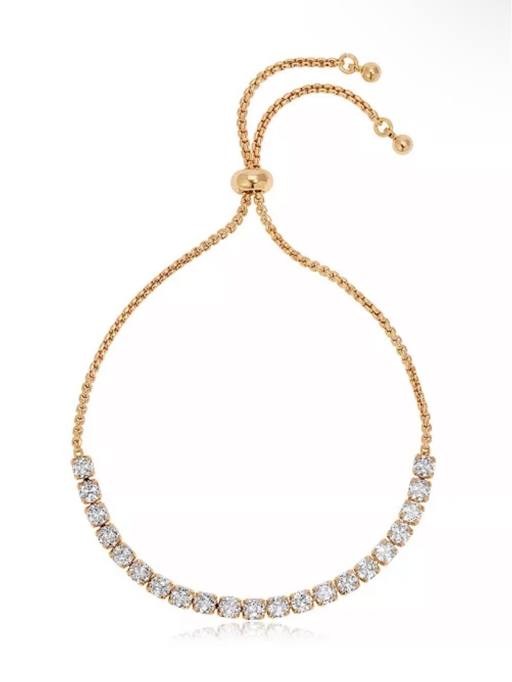 Ettika 18-Karat Gold Plated Adjustable Crystal Bracelet NEW